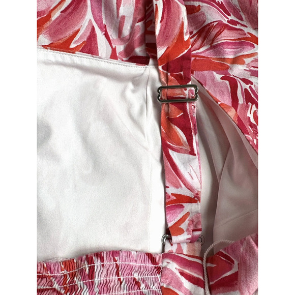 LONDON TIMES Floral Tiered Maxi Dress Square Neck Sleeveless Smocked Pink Red 12 - Picture 10 of 15